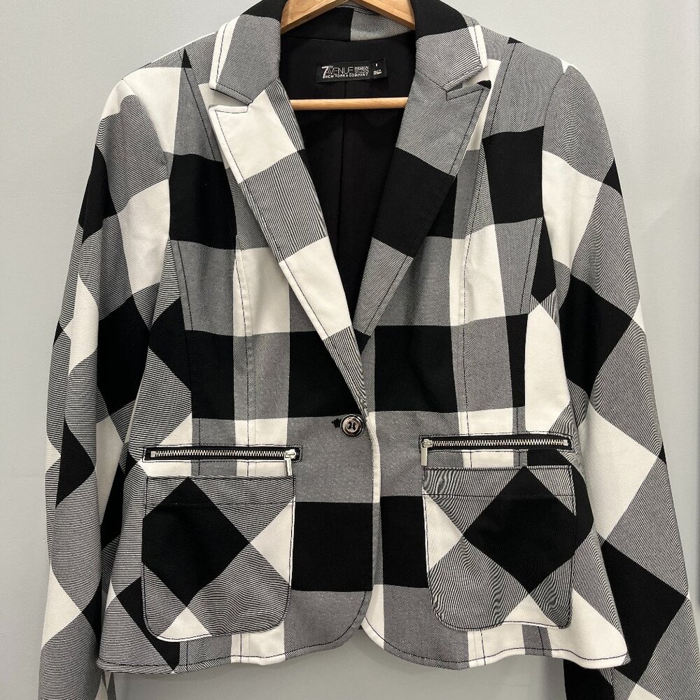 Buffalo Plaid Blazer New York & Co. Sz 8 Fall Officewear
